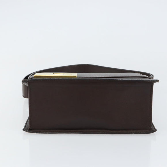 GUCCI Shoulder Bag Leather Brown Gold 001 1274 1874 Auth am9820