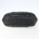 PRADA Hand Bag Enamel Black Gold Auth am9823-9