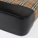 BURBERRY Nova Check Hand Bag Canvas Beige Gold Auth am9824-13