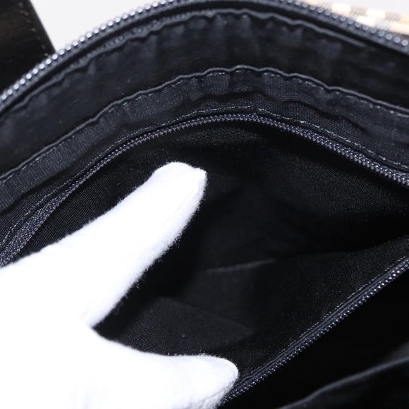 BURBERRY Nova Check Hand Bag Canvas Beige Gold Auth am9824