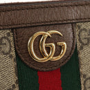 GUCCI GG Supreme Web Sherry Line Long Wallet PVC Beige Gold 523153 Auth am9826V-12