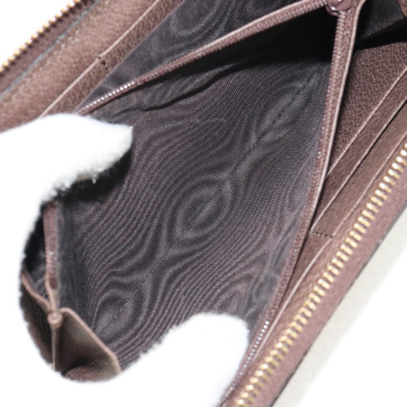 GUCCI GG Supreme Web Sherry Line Long Wallet PVC Beige Gold 523153 Auth am9826V