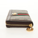 GUCCI GG Supreme Web Sherry Line Long Wallet PVC Beige Gold 523153 Auth am9826V-4