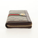 GUCCI GG Supreme Web Sherry Line Long Wallet PVC Beige Gold 523153 Auth am9826V-5