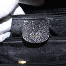 GUCCI Bamboo Hand Bag Leather Black Gold 002 1186 0260 Auth am9829-17