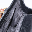 GUCCI Bamboo Hand Bag Leather Black Gold 002 1186 0260 Auth am9829-21