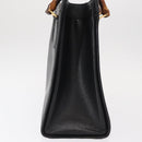 GUCCI Bamboo Hand Bag Leather Black Gold 002 1186 0260 Auth am9829-4
