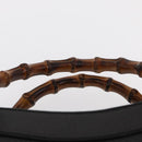 GUCCI Bamboo Hand Bag Leather Black Gold 002 1186 0260 Auth am9829-8