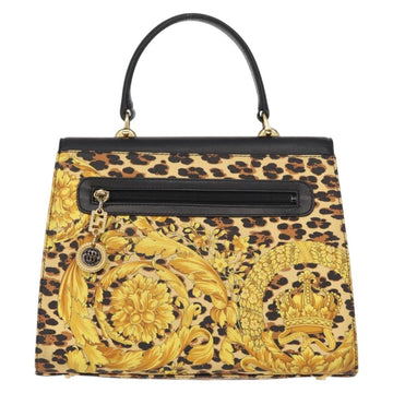 Gianni Versace Hand Bag PVC Leather Yellow Gold Auth am9830 - 0