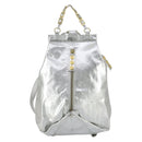 Gianni Versace Backpack Leather Silver Gold Auth am9831-13