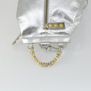 Gianni Versace Backpack Leather Silver Gold Auth am9831-6