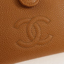 CHANEL Compact Wallet Caviar Skin Brown Gold CC Auth am9835V-17