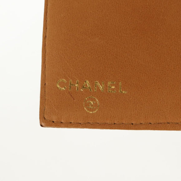 CHANEL Compact Wallet Caviar Skin Brown Gold CC Auth am9835V