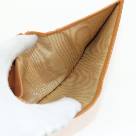 CHANEL Compact Wallet Caviar Skin Brown Gold CC Auth am9835V