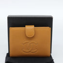 CHANEL Compact Wallet Caviar Skin Brown Gold CC Auth am9835V-11