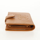 CHANEL Compact Wallet Caviar Skin Brown Gold CC Auth am9835V-3