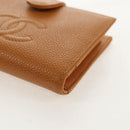 CHANEL Compact Wallet Caviar Skin Brown Gold CC Auth am9835V-14
