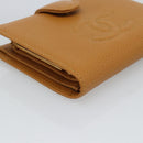 CHANEL Compact Wallet Caviar Skin Brown Gold CC Auth am9835V-14