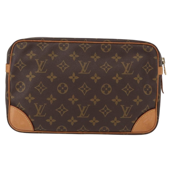 LOUIS VUITTON Monogram Compiegne 28 Clutch Bag M51845 LV Auth am9838