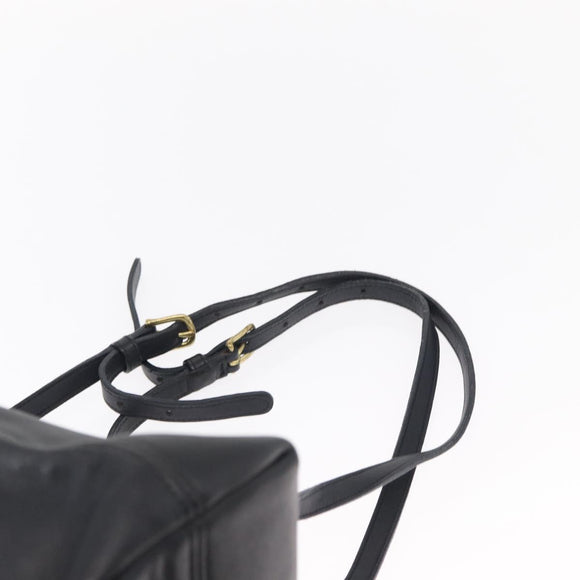 Coach Backpack Leather Navy Gold Auth am9839