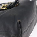 Coach Backpack Leather Navy Gold Auth am9839-10