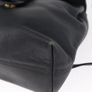 Coach Backpack Leather Navy Gold Auth am9839-15