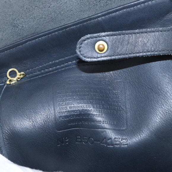 Coach Backpack Leather Navy Gold Auth am9839
