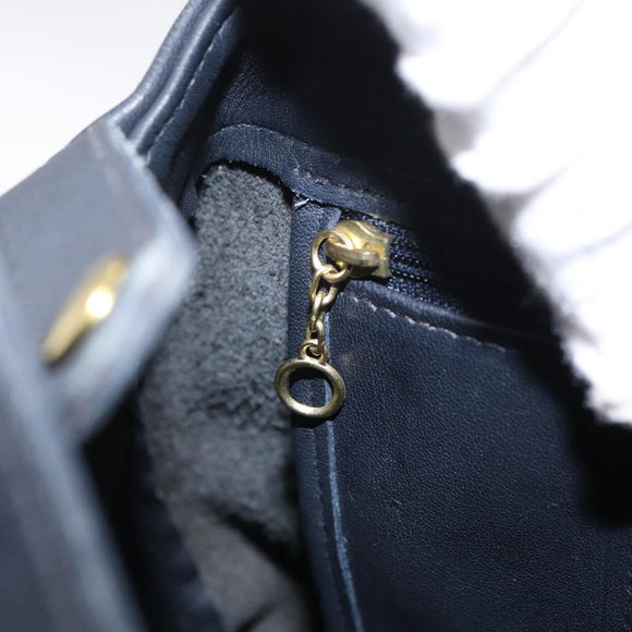 Coach Backpack Leather Navy Gold Auth am9839
