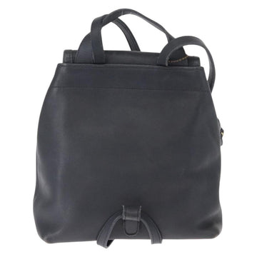 Coach Backpack Leather Navy Gold Auth am9839 - 0