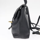 Coach Backpack Leather Navy Gold Auth am9839-3