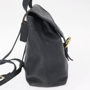 Coach Backpack Leather Navy Gold Auth am9839-4