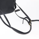 Coach Backpack Leather Navy Gold Auth am9839-8