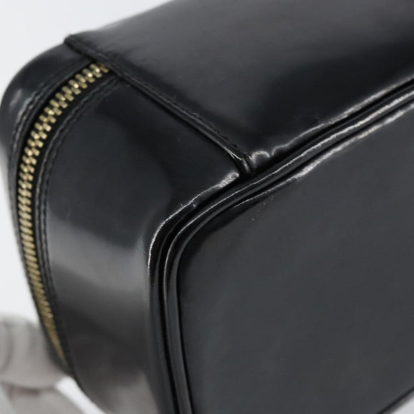 GUCCI Bamboo Vanity Hand Bag Nylon Black Gold 032 1956 0151 Auth am9840