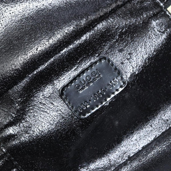 GUCCI Bamboo Vanity Hand Bag Nylon Black Gold 032 1956 0151 Auth am9840