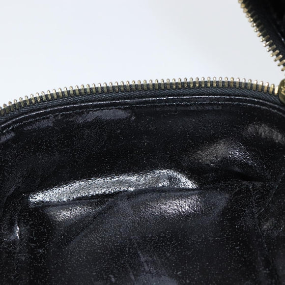 GUCCI Bamboo Vanity Hand Bag Nylon Black Gold 032 1956 0151 Auth am9840