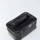 GUCCI Bamboo Vanity Hand Bag Nylon Black Gold 032 1956 0151 Auth am9840-6