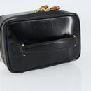 GUCCI Bamboo Vanity Hand Bag Nylon Black Gold 032 1956 0151 Auth am9840-7