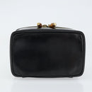 GUCCI Bamboo Vanity Hand Bag Nylon Black Gold 032 1956 0151 Auth am9840-5