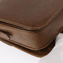 GUCCI Shoulder Bag Leather Brown Gold Auth am9842-12