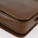 GUCCI Shoulder Bag Leather Brown Gold Auth am9842-13