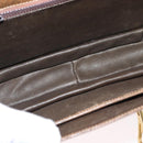 GUCCI Shoulder Bag Leather Brown Gold Auth am9842-17