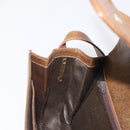 GUCCI Shoulder Bag Leather Brown Gold Auth am9842-19