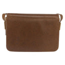 GUCCI Shoulder Bag Leather Brown Gold Auth am9842-3