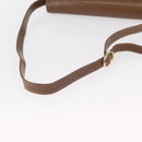 GUCCI Shoulder Bag Leather Brown Gold Auth am9842-7