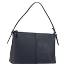 BURBERRY One Shoulder Bag Leather Navy Silver Auth am9843-1