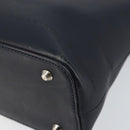 BURBERRY One Shoulder Bag Leather Navy Silver Auth am9843-10