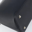 BURBERRY One Shoulder Bag Leather Navy Silver Auth am9843-11