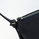 BURBERRY One Shoulder Bag Leather Navy Silver Auth am9843-14