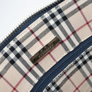 BURBERRY One Shoulder Bag Leather Navy Silver Auth am9843-15