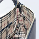 BURBERRY One Shoulder Bag Leather Navy Silver Auth am9843-17